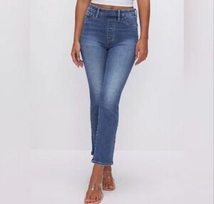 Good American High Rise Power Stretch Pull On Straight Leg Jeans Indigo GA Sz4 X